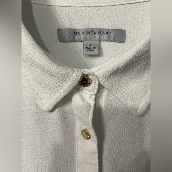 Marc New York Andrew Marc shirt long sleeve white size L - Picture 3 of 5